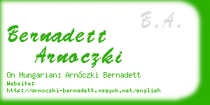 bernadett arnoczki business card